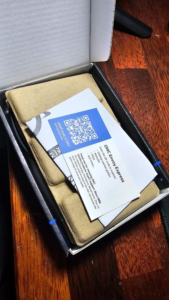 썬더볼트3 케이블 일체형 외장 M.2 NVMe ssd 케이스 OWC Envoy Express 이미지
