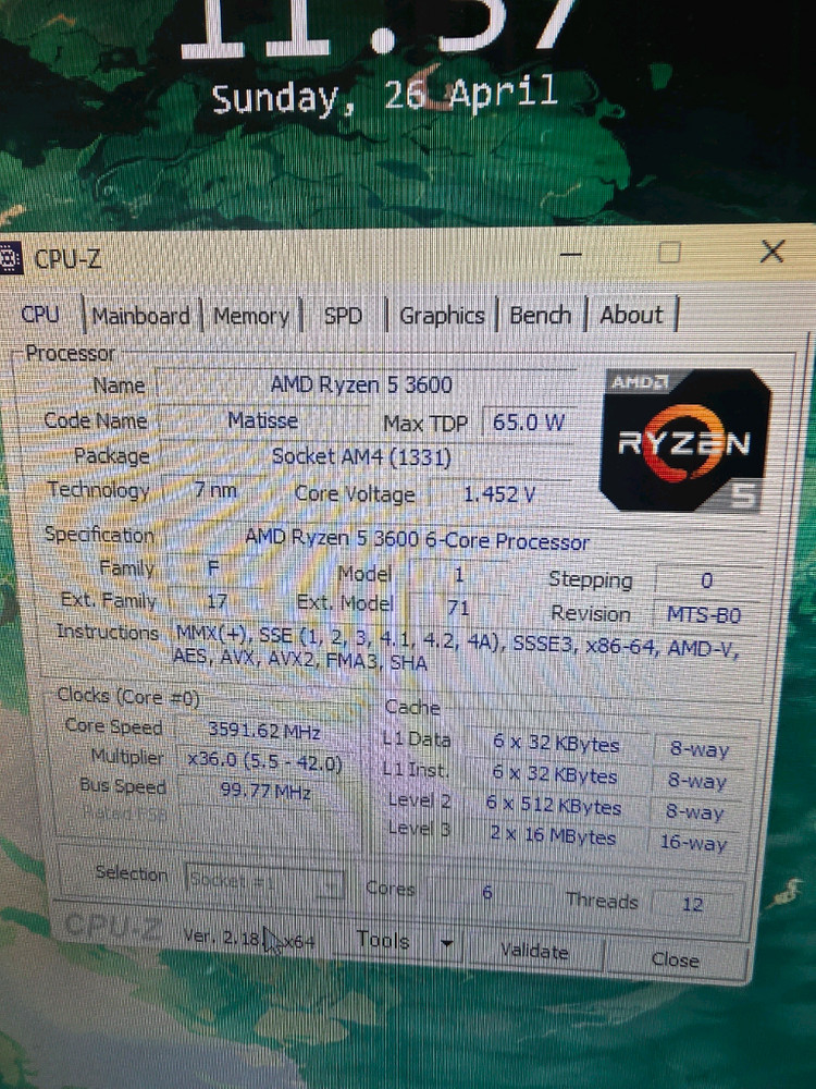 게이밍 PC 본체라이젠3600,1660tiddr4 8x2=16,ssd256+hdd500 이미지