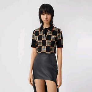 (새상품) 버버리 체크패턴 울혼방 폴로반팔셔츠 이미지