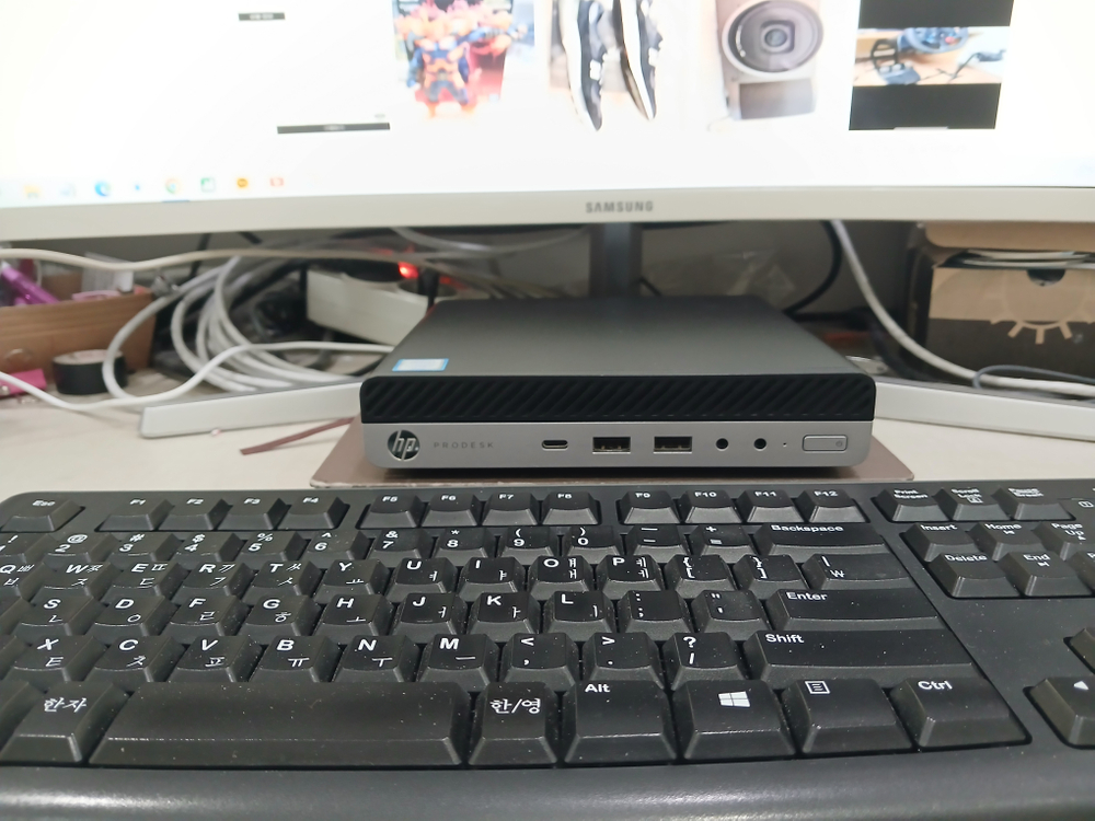 HP 미니 PC 데스크탑 컴퓨터 i7-7700T, Ram: 16gb, PM991 Nvme : 256gb 이미지