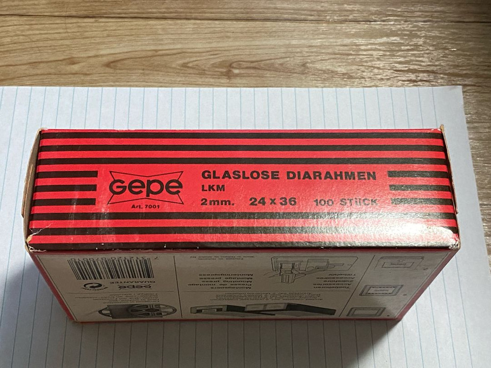 미개봉게페 스웨덴 슬라이드 필름 마운트 24x36 2mm 100개 7001 Gepe slide mount B 이미지