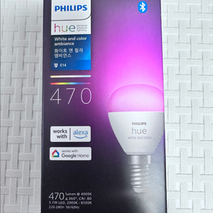 필립스휴 화이트&컬러 앰비언스 러스터 E14 스마트 소형 전구 RGB 이미지