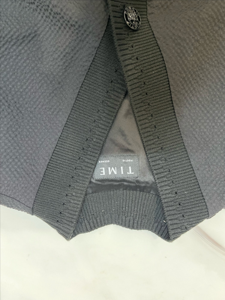 TIME 타임 텍스처 반팔 니트 가디건 블랙 새옷급 이미지