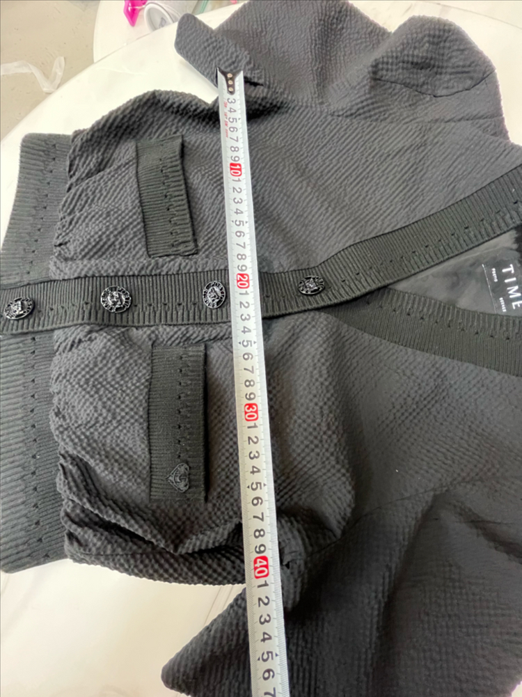 TIME 타임 텍스처 반팔 니트 가디건 블랙 새옷급 이미지