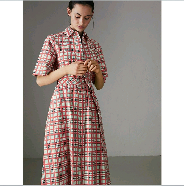 (새상품) 버버리 체크 코튼 셔츠원피스 이미지