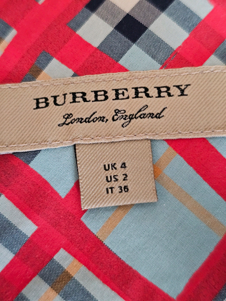 (새상품) 버버리 체크 코튼 셔츠원피스 이미지