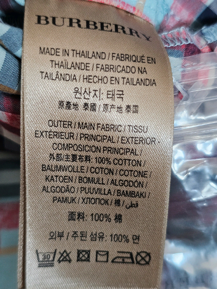 (새상품) 버버리 체크 코튼 셔츠원피스 이미지