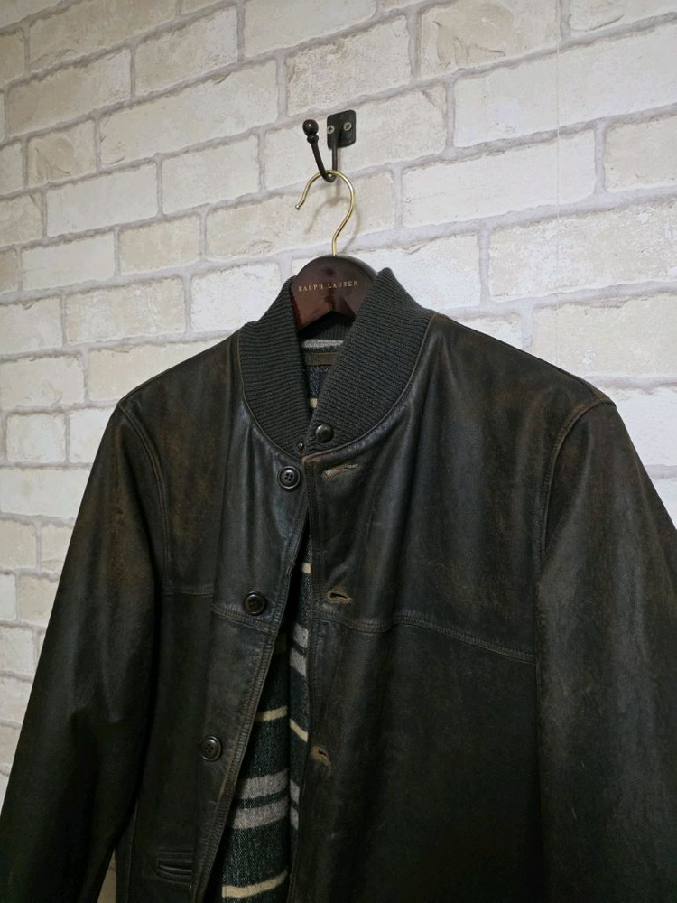 RRL 더블알엘 가죽 카코트 래더 자켓 류준열 이동휘 가죽 뉴스보이 무스탕 폴로 랄프로렌 발마칸 이진욱 크리켓 이미지