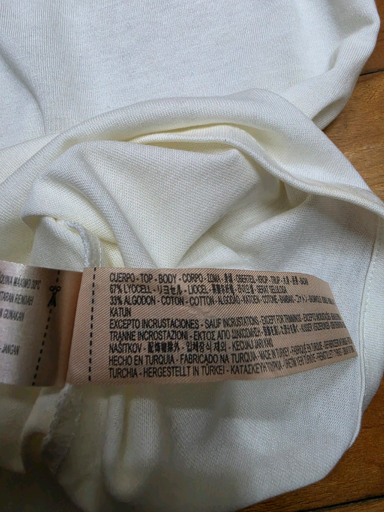 마시모두띠 V넥 반팔 티셔츠 아이보리 이미지