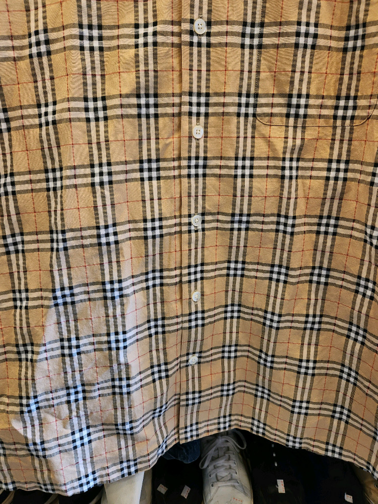 버버리 골프 체크 반팔 셔츠 이미지