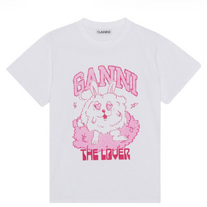 (W) 가니 릴렉스드 러브 버니 티셔츠 브라이트 화이트(size L) 이미지