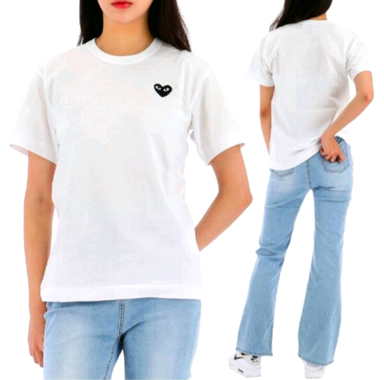 꼼데가르송 26ss(최신형) 블랙하트 와펜 반팔티 S/M/L(남녀공용) 이미지