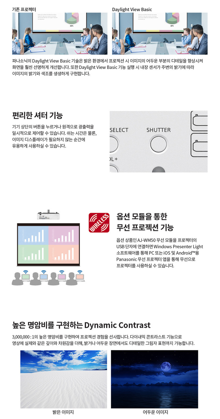 파나소닉 PT-VMZ60 6000안시 WUXGA 레이저 빔프로젝터 중고 A급 이미지