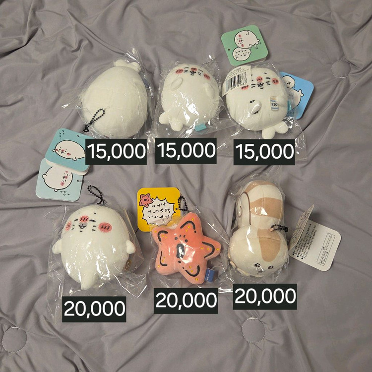 치이카와 우사기 하치와레 랏코 농담곰 모몽가 인형 키링 이미지