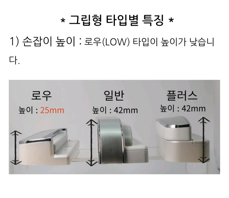 현대샷시(구한화샷시) 손잡이 창호손잡이 정품 그립형 이미지
