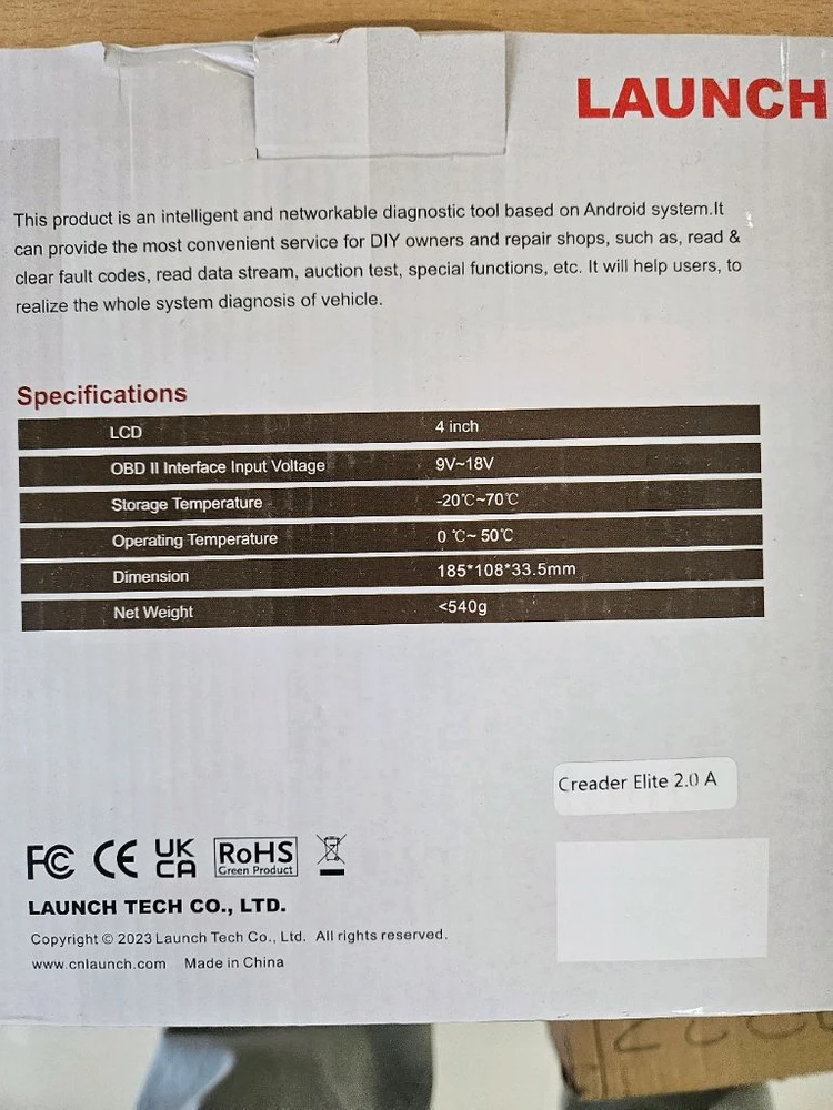 아우디용 LAUNCH Creader Elite V2.0 자동차 진단기 이미지