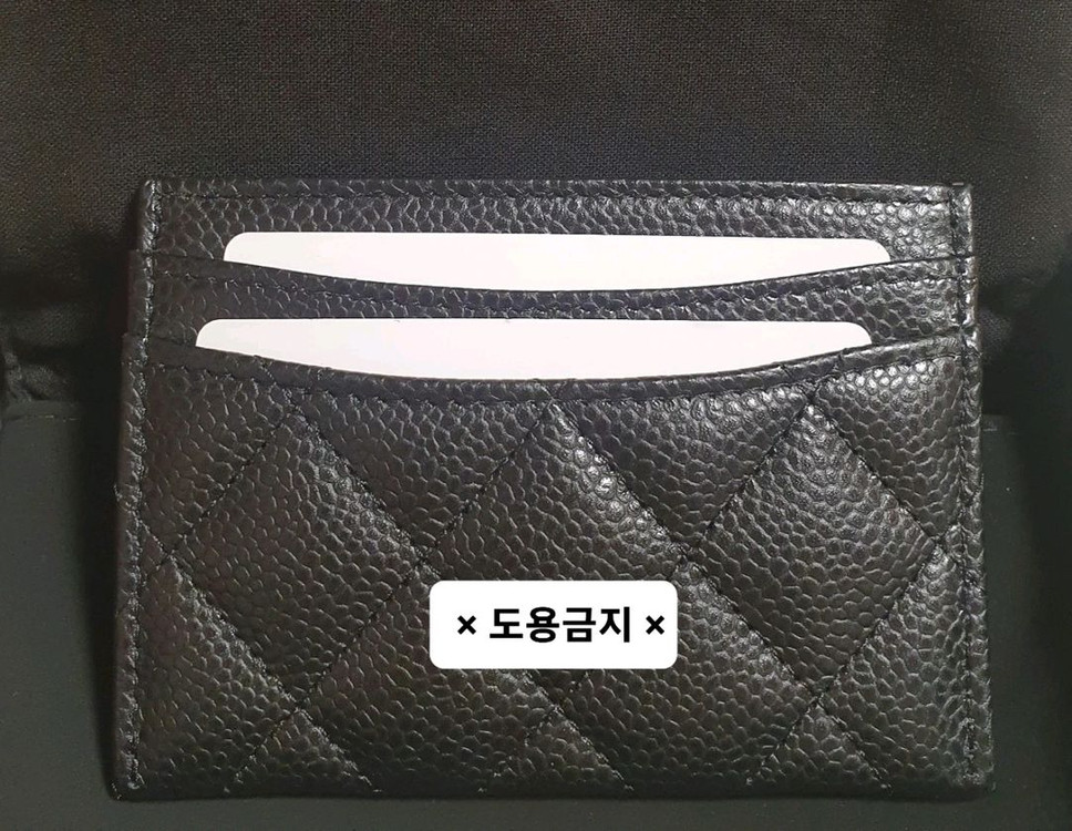 샤넬 클래식카드지갑(슬롯) 블랙은장 케비어 새상품 이미지