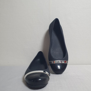 230mm 크록스 캡토 미러 발레 플랫슈즈 블랙 이미지