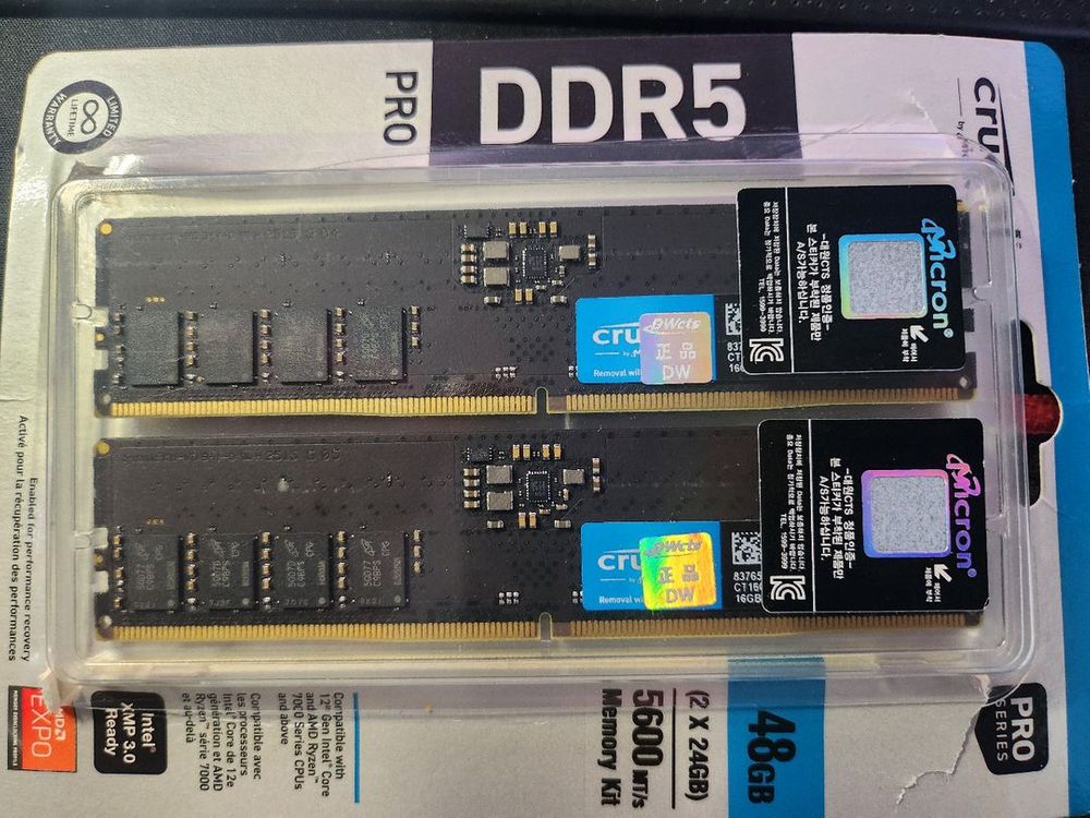 마이크론 크루셜 DDR5 5600 32기가 메모리 (16X2) 이미지
