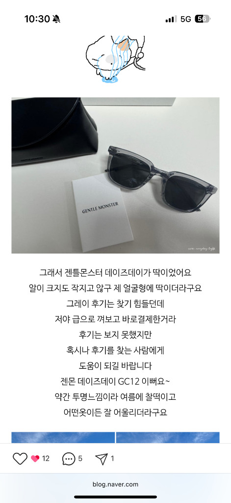 젠틀몬스터 데이즈데이 GC12 이미지
