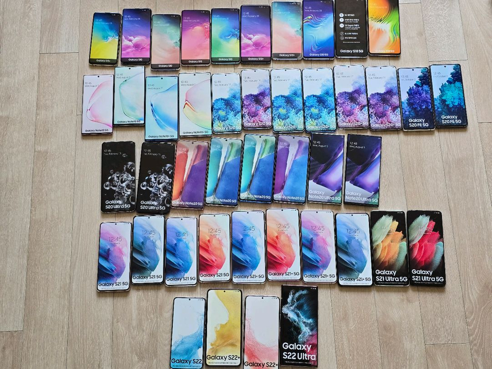 갤럭시 노트10, 노트20, S10, S20, S21, S22 울트라 목업 모형폰 이미지