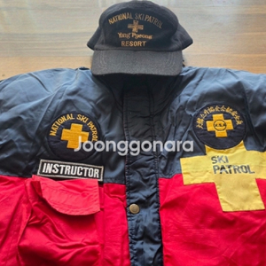 대한 스키 협회 스키복 SKI PATROL 스키 패트롤 패딩 XL + 용평 리조트 스키 패트롤 모자 스키 패딩 이미지