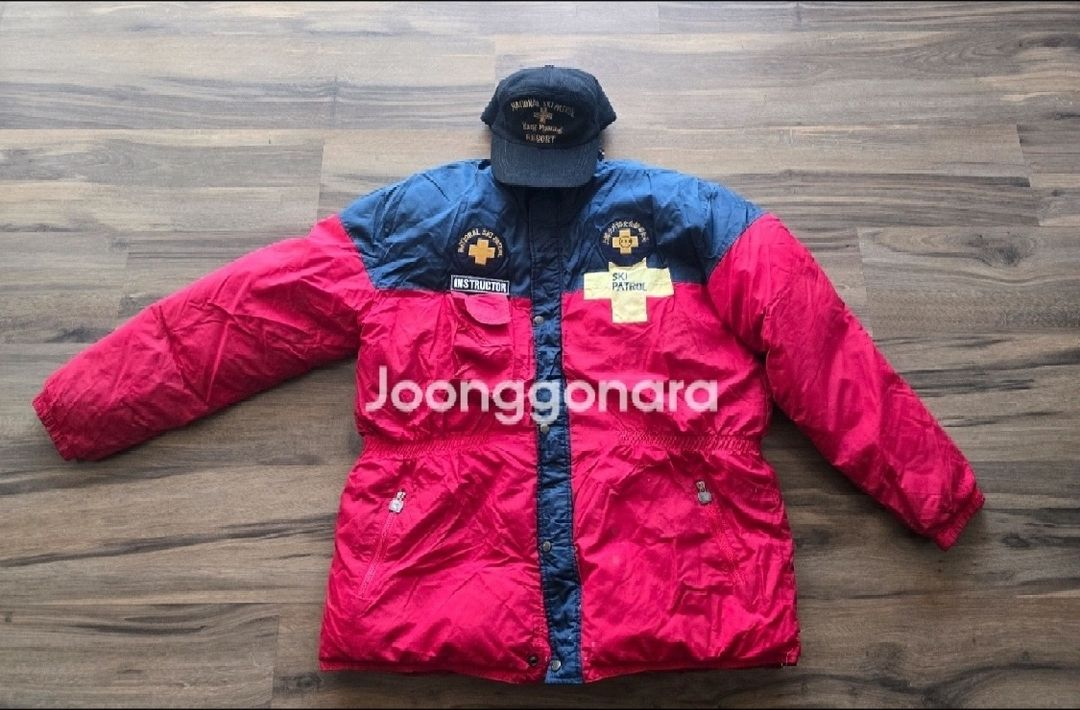 대한 스키 협회 스키복 SKI PATROL 스키 패트롤 패딩 XL + 용평 리조트 스키 패트롤 모자 스키 패딩 이미지