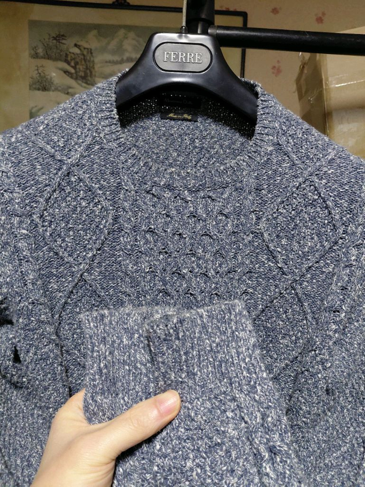 [마시모두띠]코튼 케이블 라운드넥 니트 스웨터 M(95)사이즈 이미지