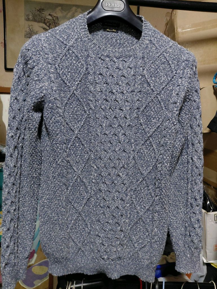 [마시모두띠]코튼 케이블 라운드넥 니트 스웨터 M(95)사이즈 이미지