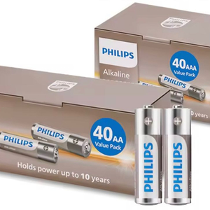필립스 건전지 AA 40개+AAA 40개 이미지