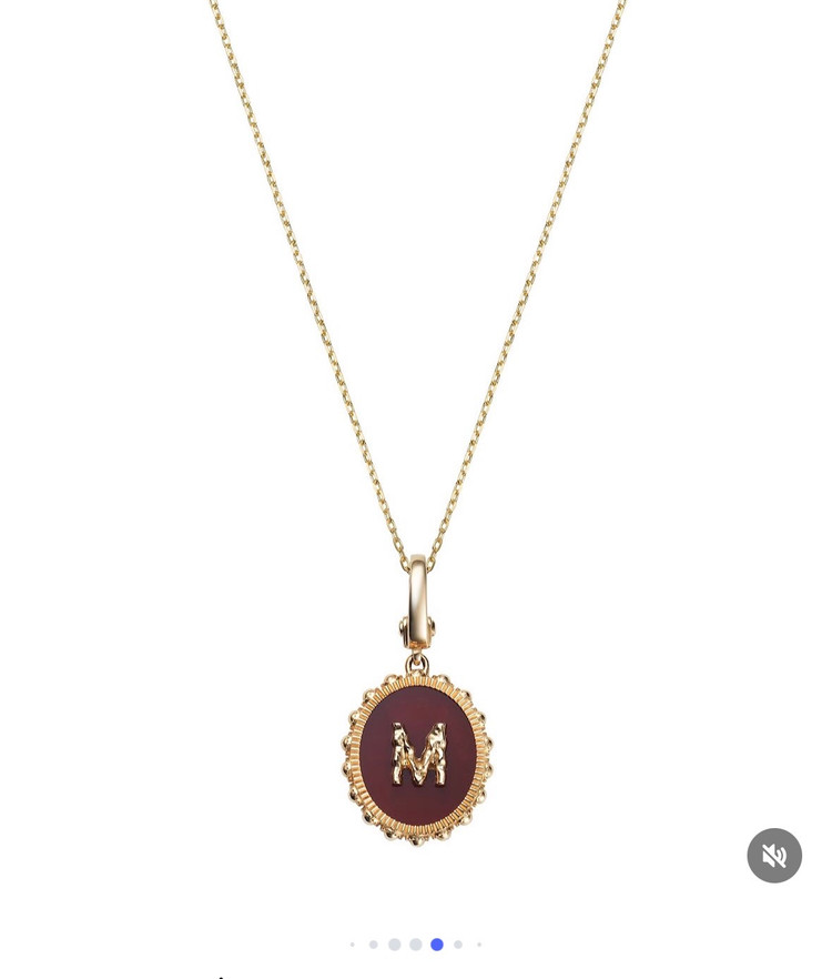 김몽키 샐리손 이니셜 타원형 자만옥 목걸이 M 14k 옐로우 골드 이미지