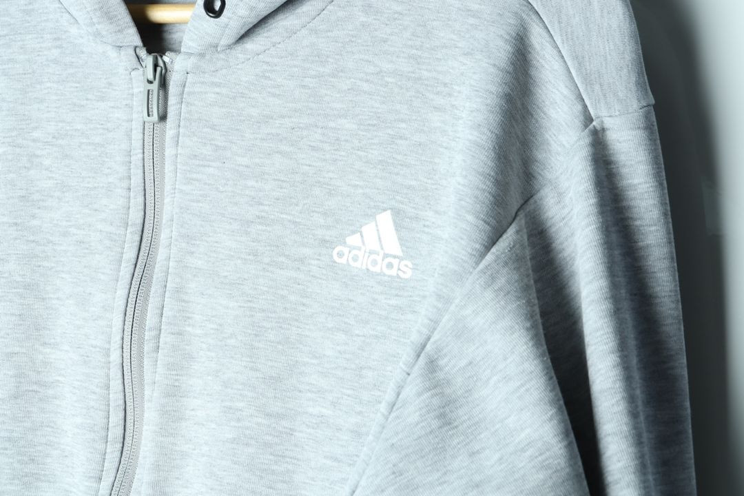 (L-XL) 아디다스 후드집업 멜란지 삼선 올드스쿨 이미지