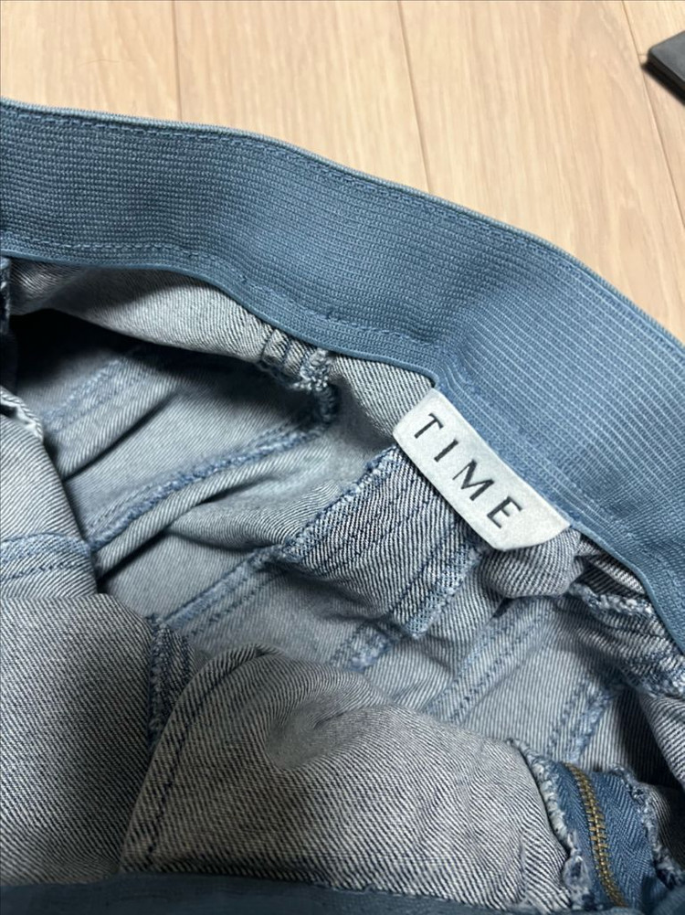 22년 한섬 타임 TIME 데님 풀스커트 뒷밴딩 롱치마 플레어 청 이미지