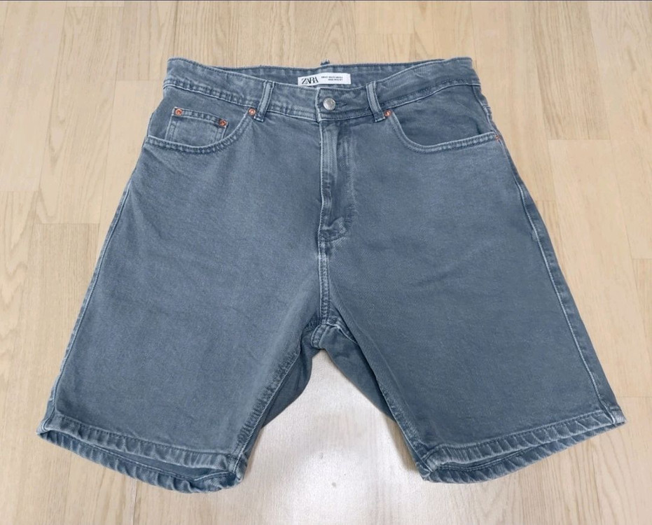 ZARA 그레이 워싱 데님 반바지 32사이즈 (남녀공용) 이미지