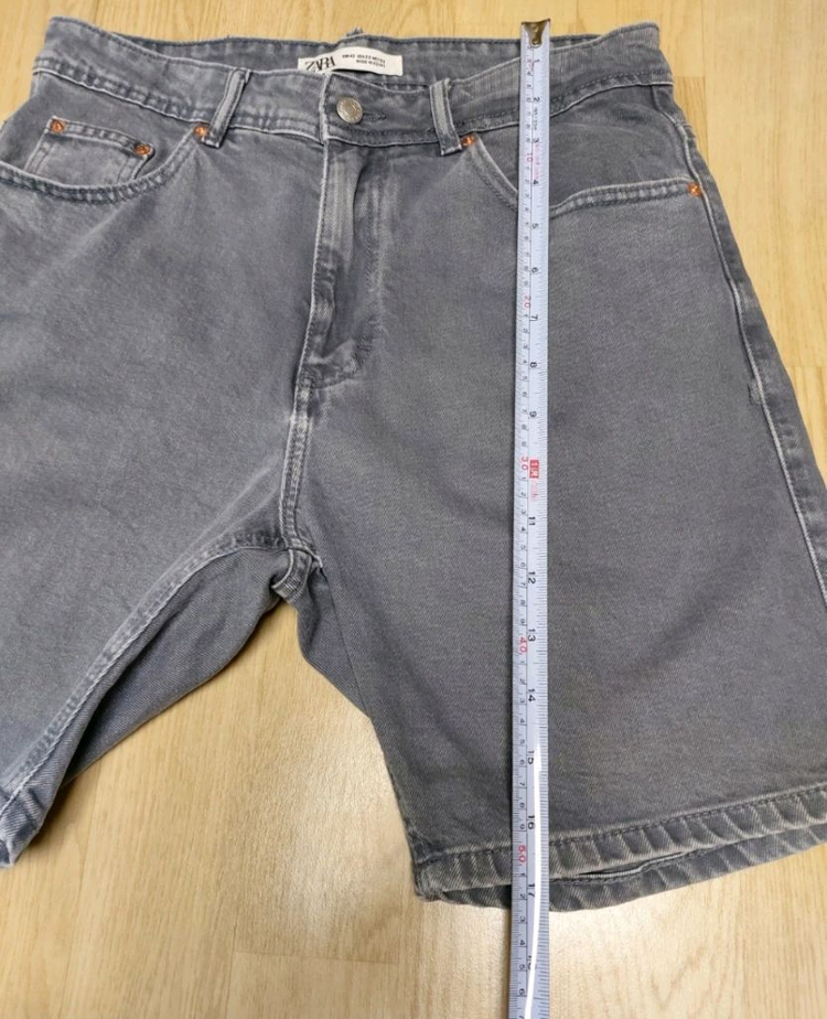ZARA 그레이 워싱 데님 반바지 32사이즈 (남녀공용) 이미지