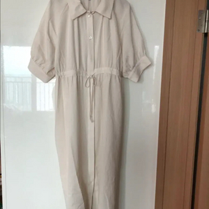 MOHAN 모한 22년 셔츠 롱 원피스 드레스 반팔 미디 벌룬 퍼프 이미지