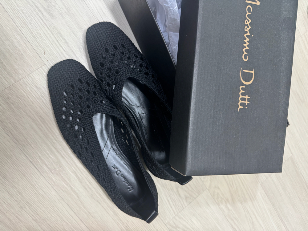 마시모두띠 블랙 니트 플랫슈즈 37 이미지