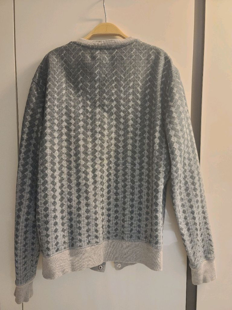 남성 CARVEN 까르뱅 그레이 패턴 니트 버튼 숏 점퍼 봄 가디건 M 남자 명품 / 띠어리 스톤아일랜드 골프 이미지