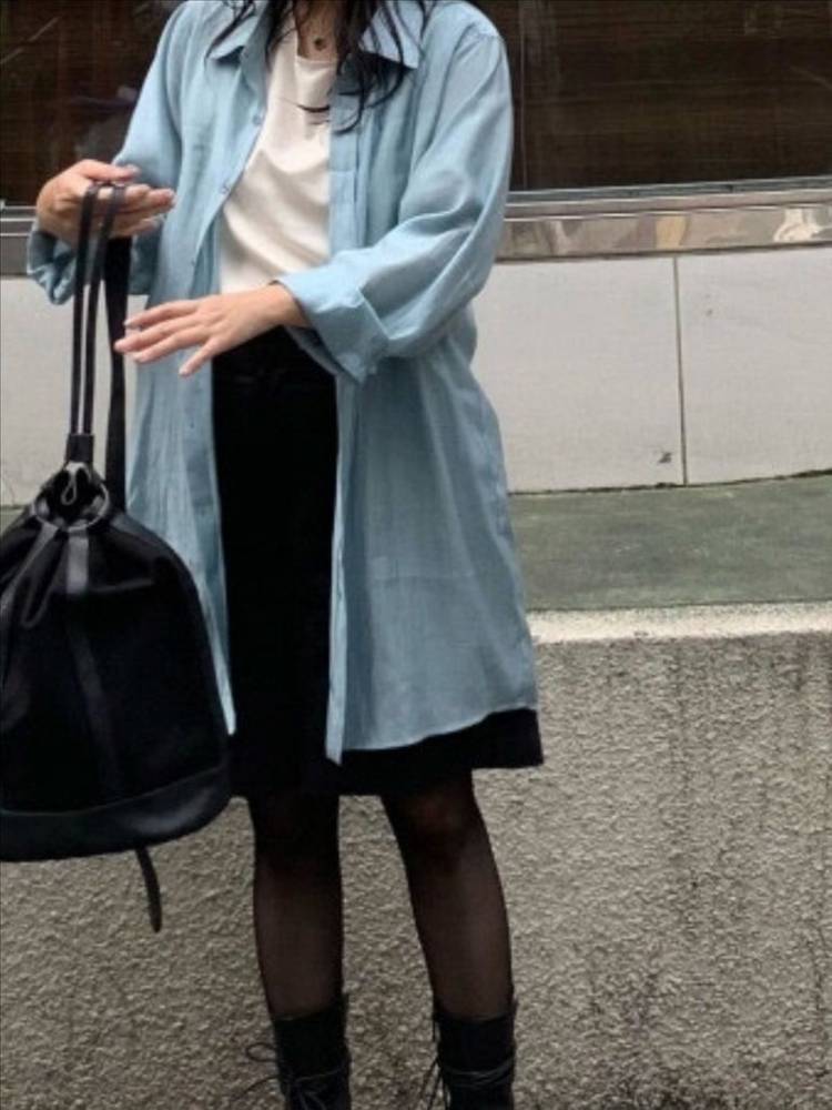 에크리스 텐 레이어드 원피스 스머프 이미지