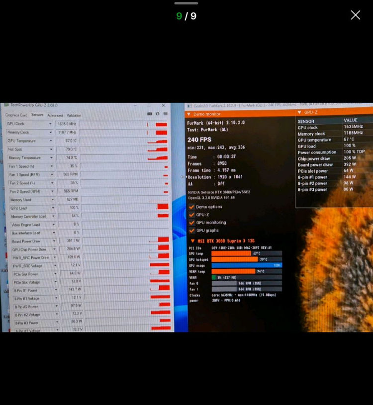 MSI RTX 3080 슈프림 X 12G 그래픽카드 풀박스 이미지