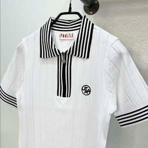 [미착용](55/s) 유타(UTAA) 화이트 반집업 카라넥 골프반팔니트 이미지