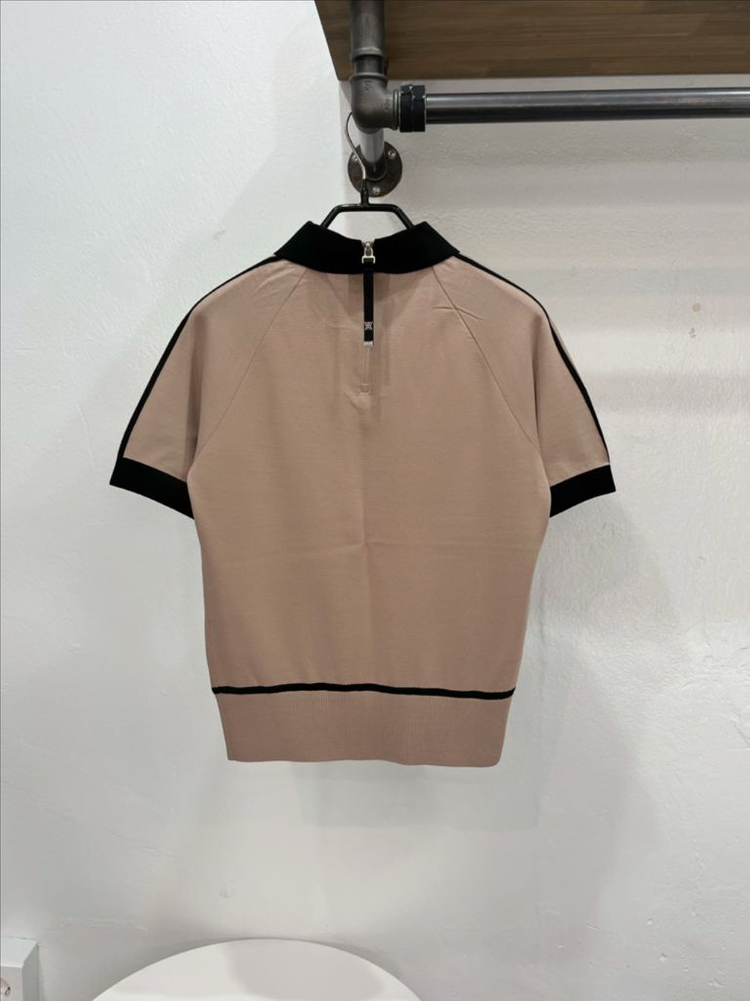 [미착용](55/s) 어뉴 베이지 집업 카라넥 카라넥 반팔 골프니트웨어 이미지