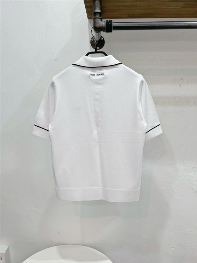 [미착용](55,66) pxg 화이트 26ss 카라넥 반팔 골프니트웨어 이미지