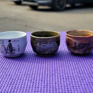 일본 교토 빈티지 기념품 술잔 찻잔 3p 이미지
