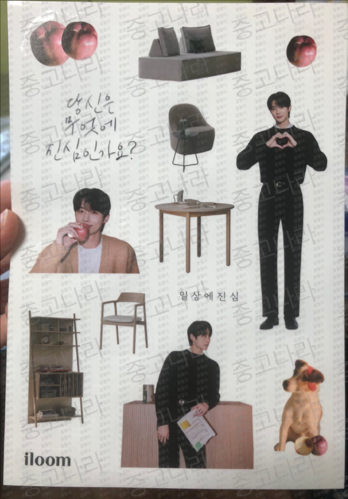 변우석 배우 일룸 굿즈 카탈로그 잡지 브로슈어 네컷 스티커 이미지