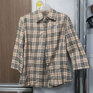 버버리 7부소매 체크남방 S 이미지