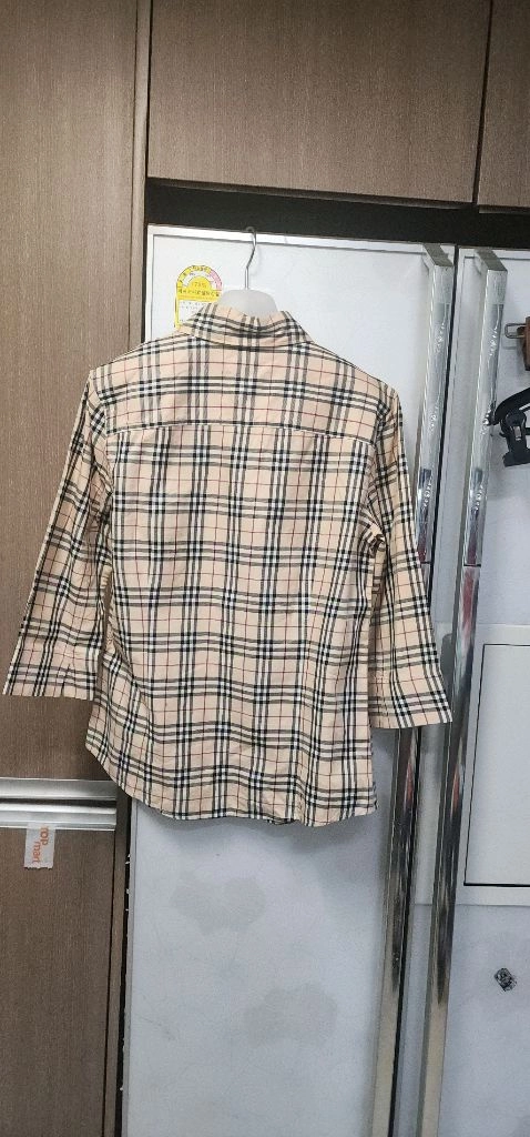버버리 7부소매 체크남방 S 이미지