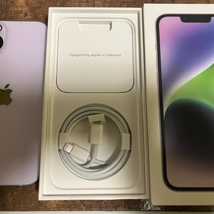 아이폰 14 퍼플 128gb 거의 새제품 풀박스 판매합니다. 이미지