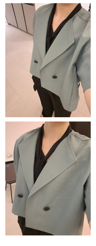 마인 오버사이즈 크롭 자켓 스모크그린 55 랑방 타임 더캐시미어 시스템 오브제 sjsj 이미지