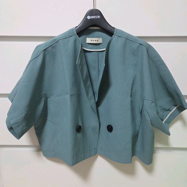 마인 오버사이즈 크롭 자켓 스모크그린 55 랑방 타임 더캐시미어 시스템 오브제 sjsj 이미지